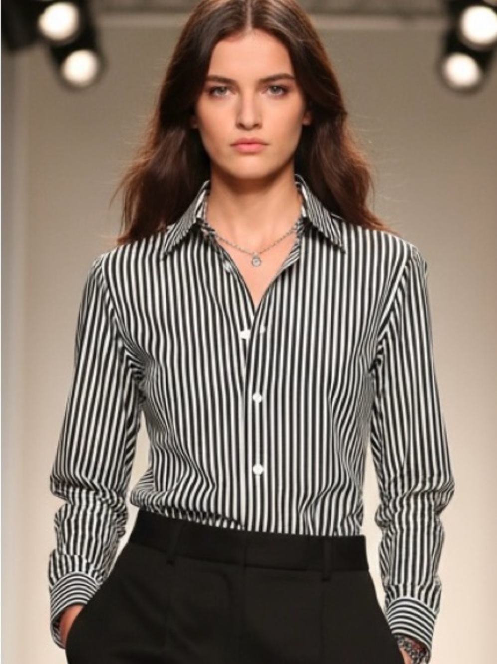 Lauren Ralph Lauren Striped Long Sleeve Blouse w/ Front Pleats - Size 2